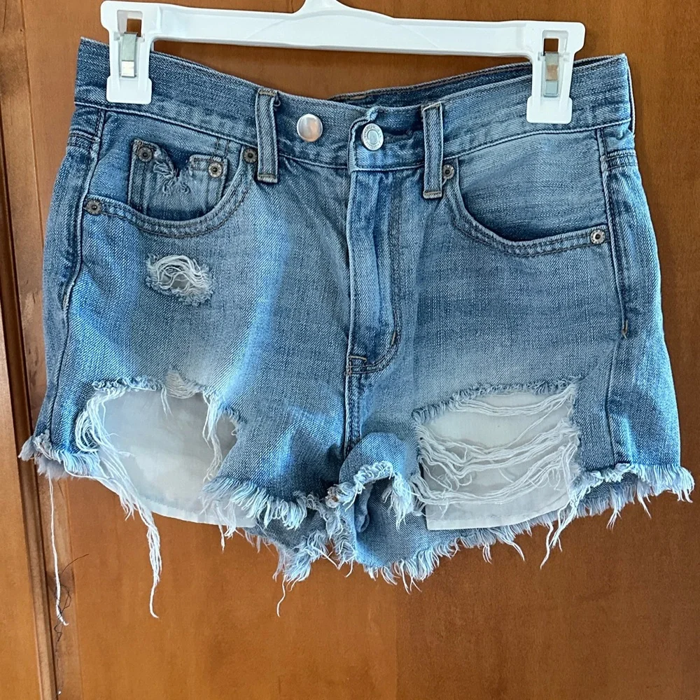American Eagle Outfitters Vintage High Rise Festival Distressed Jean Shorts 4